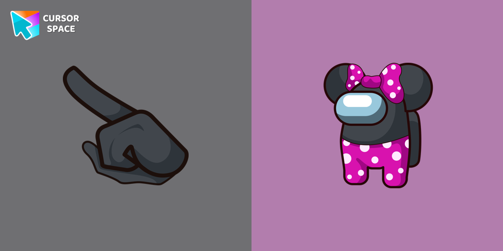 Cursor Among Us Minnie Mouse Character For Chrome